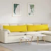 Kanapé párnák 2 pcs Világos sárga 145 x 40 cm szövet