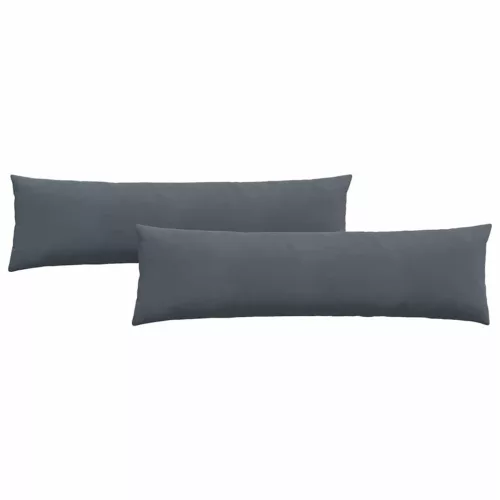 Kanapé párnák 2 pcs Sötétszürke 145 x 40 cm Bársonyos szövet