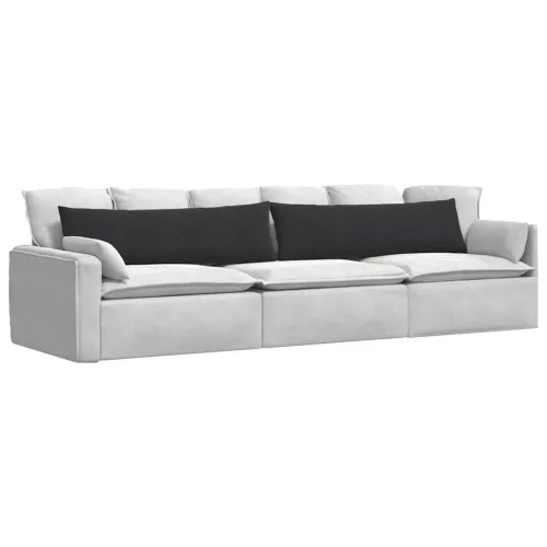 Kanapé párnák 2 pcs Fekete 145 x 40 cm Bársonyos szövet