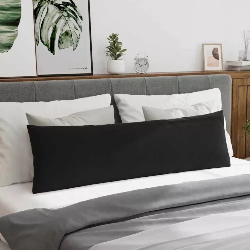 Kanapé párnák 2 pcs Fekete 145 x 40 cm Bársonyos szövet