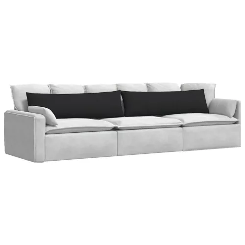 Kanapé párnák 2 pcs Fekete 145 x 40 cm szövet