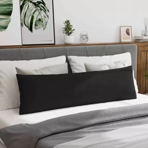 Kanapé párnák 2 pcs Fekete 145 x 40 cm szövet