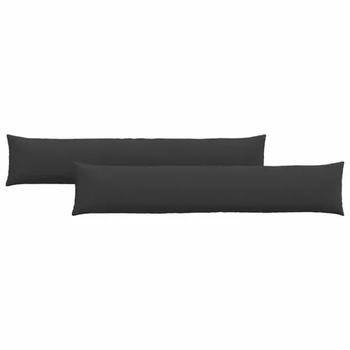 Kanapé párnák 2 pcs Fekete 200 x 40 cm szövet