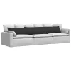 Kanapé párnák 2 pcs Fekete 200 x 40 cm szövet