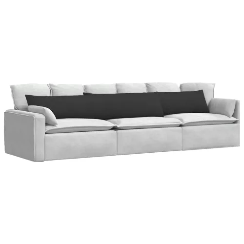 Kanapé párnák 2 pcs Fekete 200 x 40 cm szövet