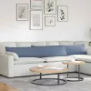 Kanapé párnák 2 pcs Kék 200 x 40 cm Bársonyos szövet