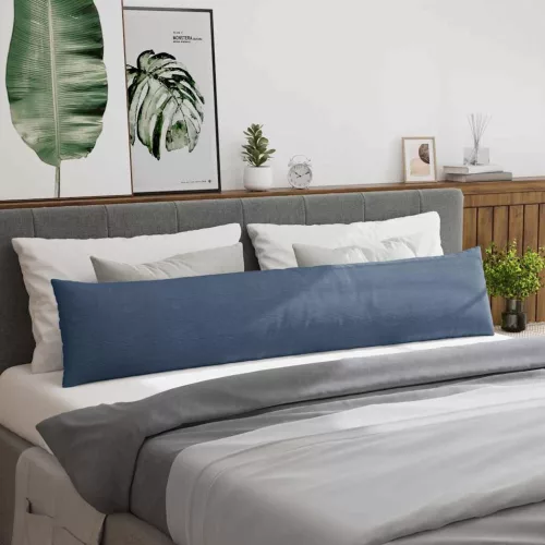 Kanapé párnák 2 pcs Kék 200 x 40 cm Bársonyos szövet