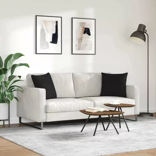 Kanapé párnák 2 pcs Fekete 45 x 45 cm szövet