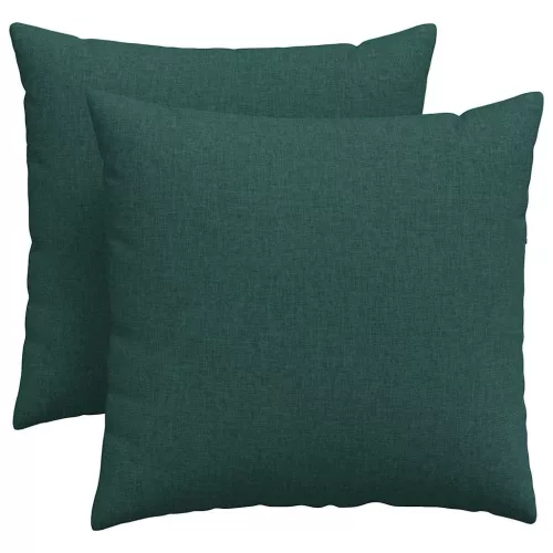 Kanapé párnák 2 pcs Sötétzöld 45 x 45 cm szövet