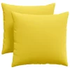 Kanapé párnák 2 pcs Világos sárga 45 x 45 cm szövet