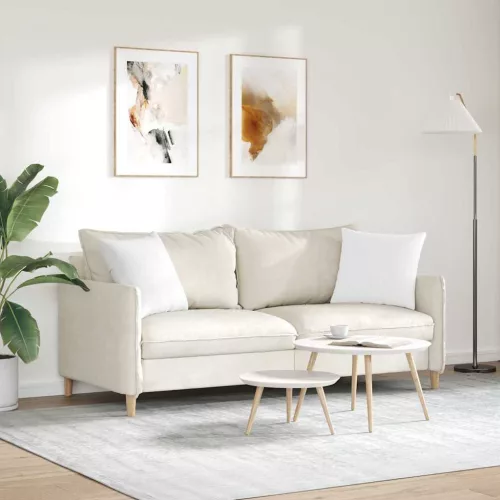 Kanapé párnák 2 pcs Fehér 45 x 45 cm szövet