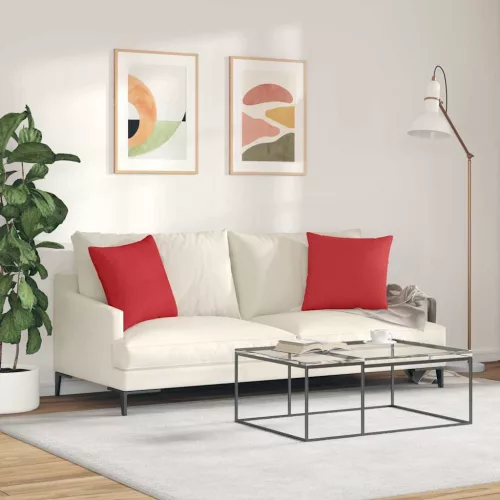 Kanapé párnák 2 pcs Piros 45 x 45 cm szövet