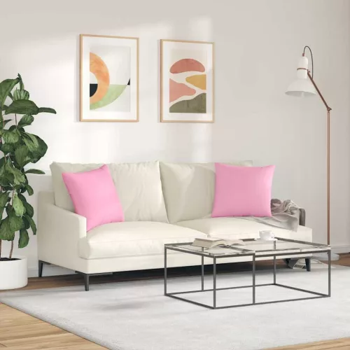 Kanapé párnák 2 pcs Rózsaszín 45 x 45 cm szövet