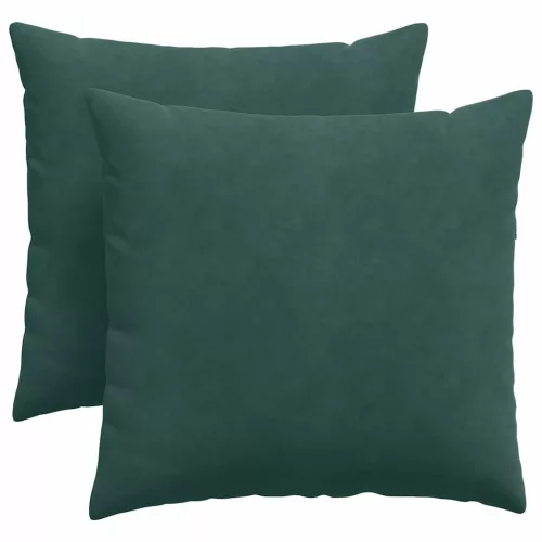 Kanapé párnák 2 pcs Sötétzöld 45 x 45 cm Bársonyos szövet