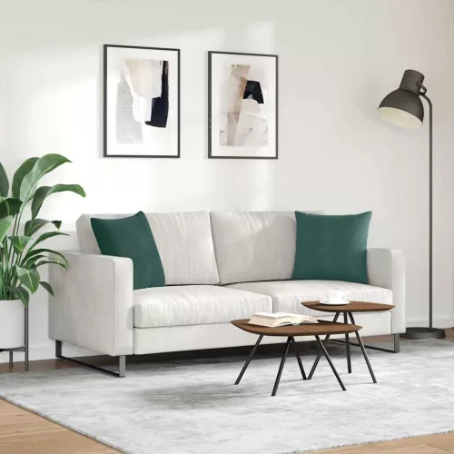 Kanapé párnák 2 pcs Sötétzöld 45 x 45 cm Bársonyos szövet