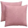 Kanapé párnák 2 pcs Rózsaszín 45 x 45 cm Bársonyos szövet