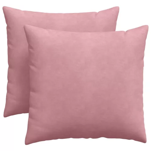 Kanapé párnák 2 pcs Rózsaszín 45 x 45 cm Bársonyos szövet