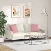 Kanapé párnák 2 pcs Rózsaszín 45 x 45 cm Bársonyos szövet