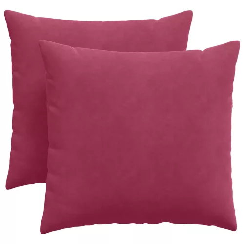 Kanapé párnák 2 pcs Bordó 45 x 45 cm Bársonyos szövet