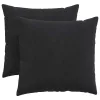 Kanapé párnák 2 pcs Fekete 45 x 45 cm Bársonyos szövet