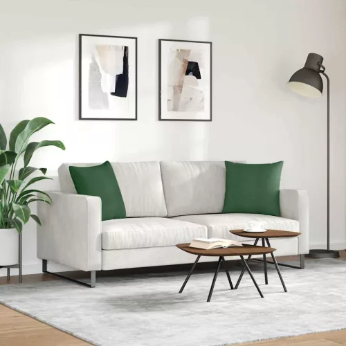 Kanapé párnák 2 pcs Sötétzöld 45 x 45 cm Bársonyos szövet