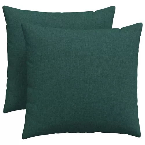 Kanapé párnák 2 pcs Sötétzöld 50 x 50 cm szövet