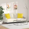 Kanapé párnák 2 pcs Világos sárga 50 x 50 cm szövet