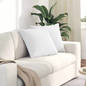 Kanapé párnák 2 pcs Fehér 50 x 50 cm szövet