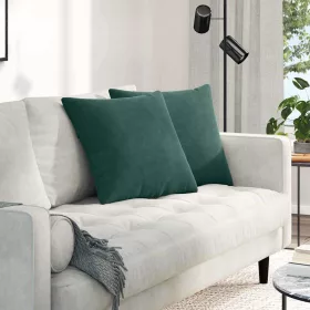   Kanapé párnák 2 pcs Sötétzöld 50 x 50 cm Bársonyos szövet