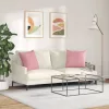 Kanapé párnák 2 pcs Rózsaszín 50 x 50 cm Bársonyos szövet
