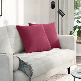 Kanapé párnák 2 pcs Bordó 50 x 50 cm Bársonyos szövet