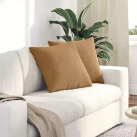 Kanapé párnák 2 pcs Barna 50 x 50 cm Bársonyos szövet