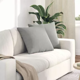 Kanapé párnák 2 pcs Világosszürke 50 x 50 cm szövet