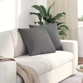 Kanapé párnák 2 pcs Sötétszürke 50 x 50 cm szövet
