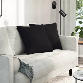 Kanapé párnák 2 pcs Fekete 50 x 50 cm szövet