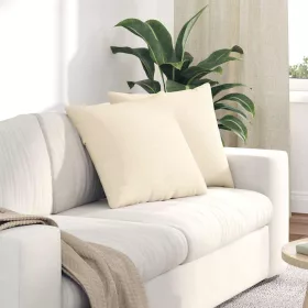 Kanapé párnák 2 pcs Krém 50 x 50 cm Bársonyos szövet