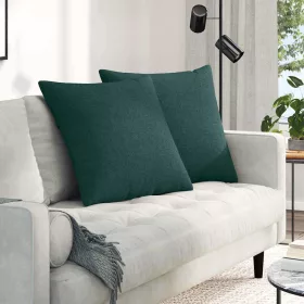 Kanapé párnák 2 pcs Sötétzöld 60 x 60 cm szövet