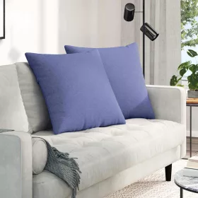 Kanapé párnák 2 pcs Kék 60 x 60 cm szövet