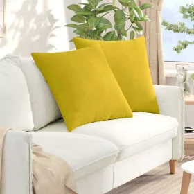 Kanapé párnák 2 pcs Sárga 60 x 60 cm Bársonyos szövet