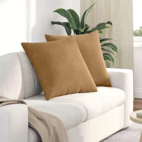 Kanapé párnák 2 pcs Barna 60 x 60 cm Bársonyos szövet