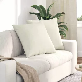Kanapé párnák 2 pcs Krém 60 x 60 cm Bársonyos szövet