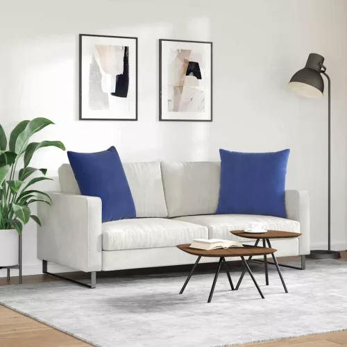 Kanapé párnák 2 pcs Rendőrségi kék 60 x 60 cm Bársonyos szövet