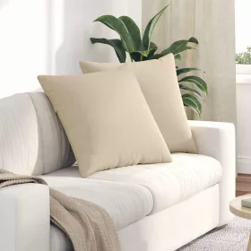 Kanapé párnák 2 pcs Krém 60 x 60 cm szövet