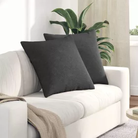   Kanapé párnák 2 pcs Sötétszürke 60 x 60 cm Bársonyos szövet