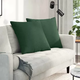   Kanapé párnák 2 pcs Sötétzöld 60 x 60 cm Bársonyos szövet