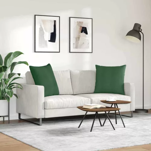 Kanapé párnák 2 pcs Sötétzöld 60 x 60 cm Bársonyos szövet