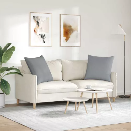 Kanapé párnák 2 pcs Világosszürke 80 x 80 cm szövet