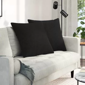 Kanapé párnák 2 pcs Fekete 80 x 80 cm szövet