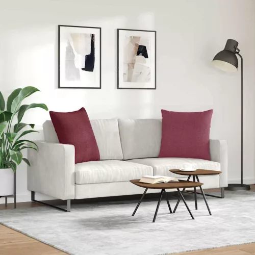 Kanapé párnák 2 pcs Bordó 80 x 80 cm szövet