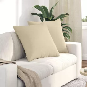 Kanapé párnák 2 pcs Krém 80 x 80 cm szövet